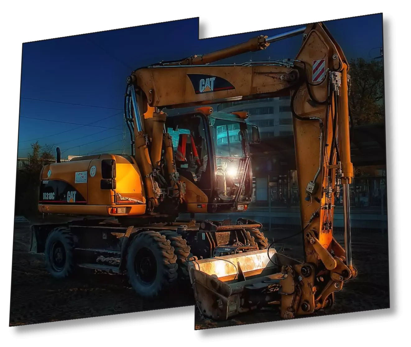 zdjęcie przedstawia koparkę marki CAT